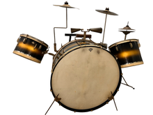 Load image into Gallery viewer, 1940 Leedy No. 5385 "The Improved Swingster" Outfit in Bi-Color Black and Gold Lacquer