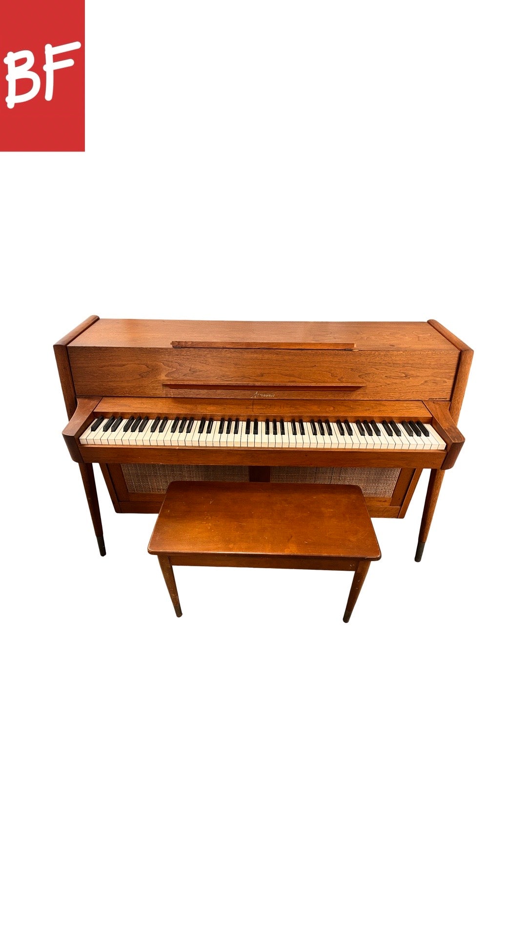 1960 Baldwin Scandinavian Acrosonic Model 947 Upright Console Piano in Natural Walnut