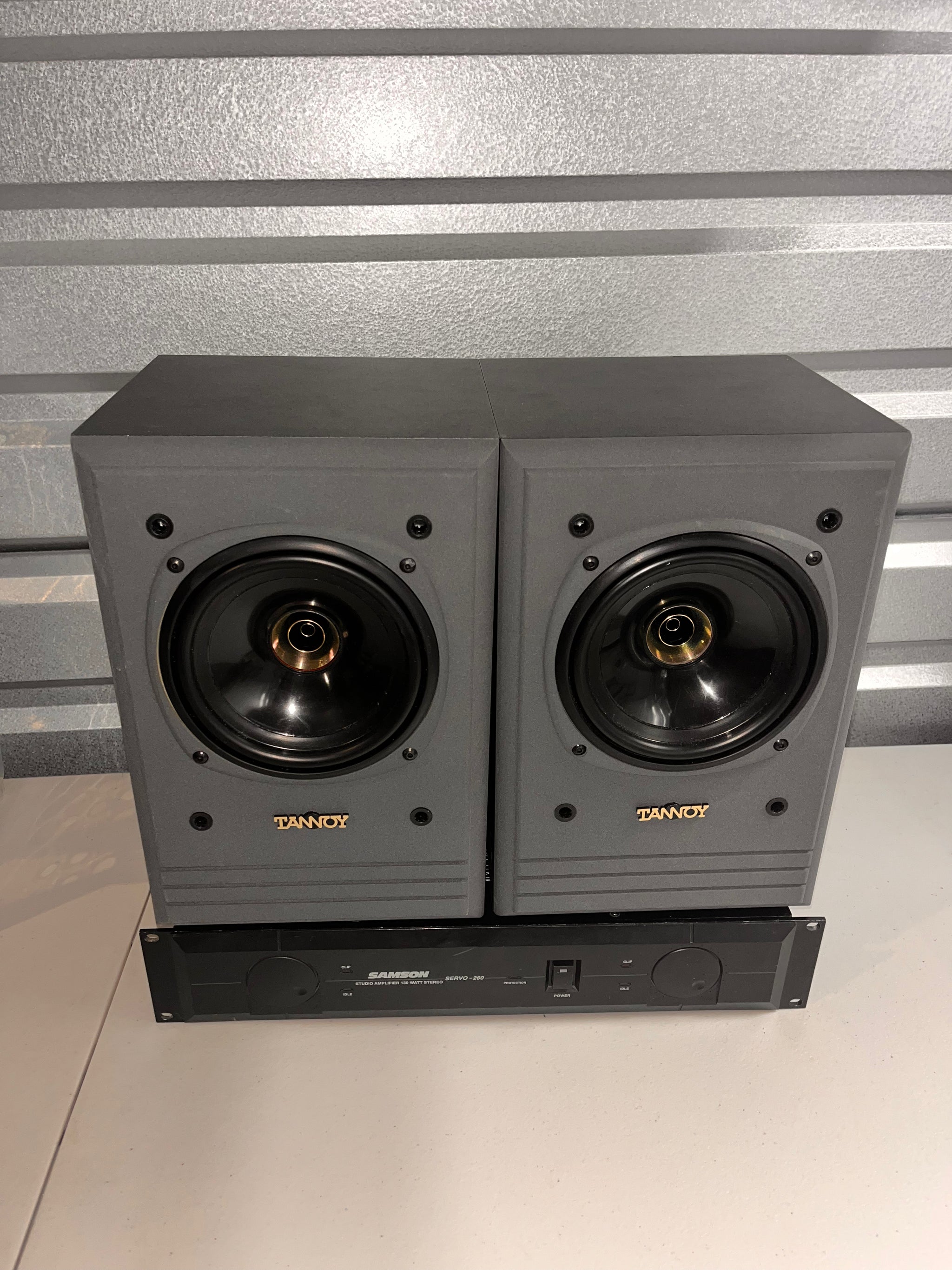 ジャンク TANNOY STUDIO SERIES SYSTEM 6Mk II 1990's Tannoy System 6 Coaxial Studio Monitors w/ Samson Amp